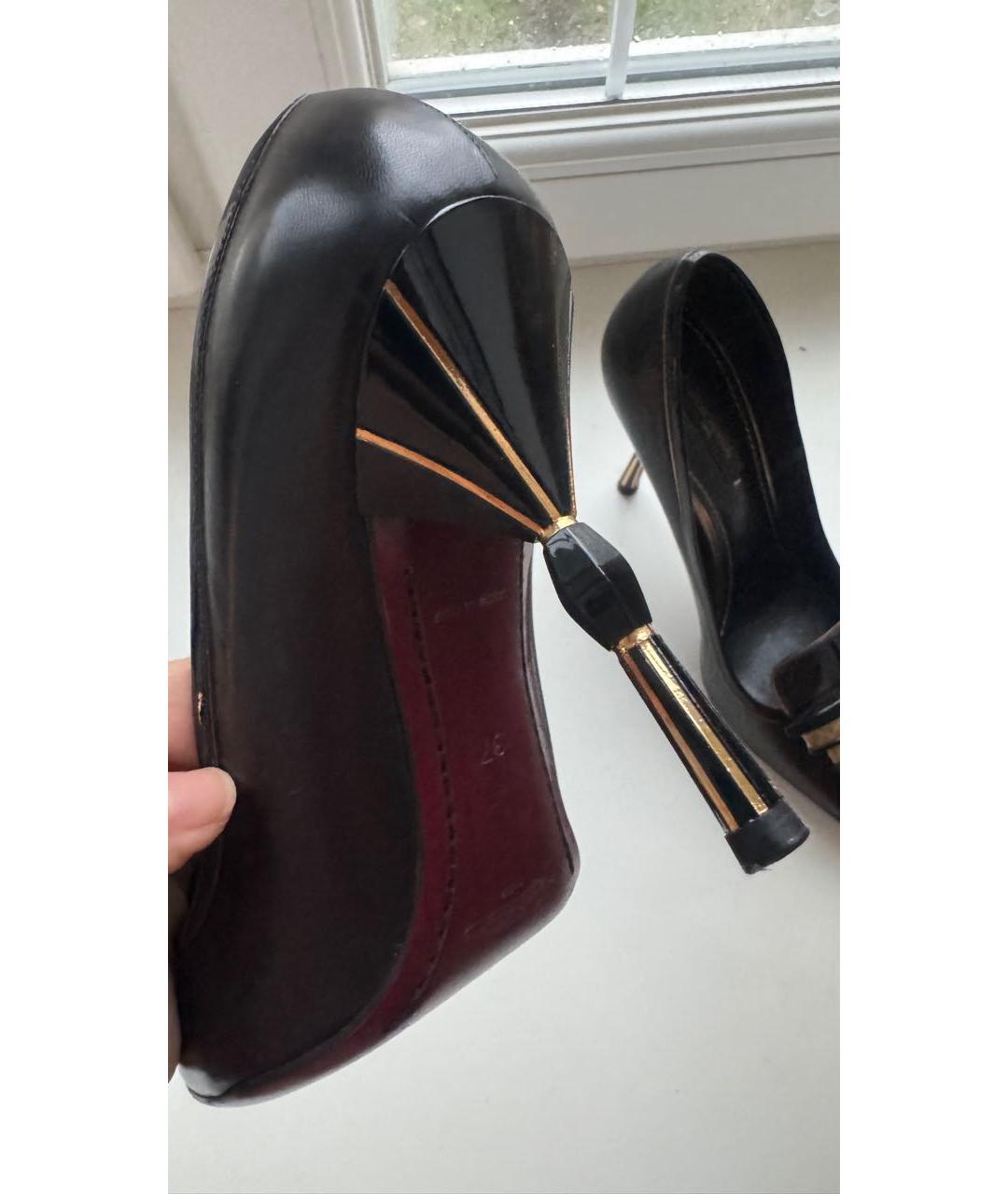 LOUIS VUITTON Черные кожаные туфли, фото 6
