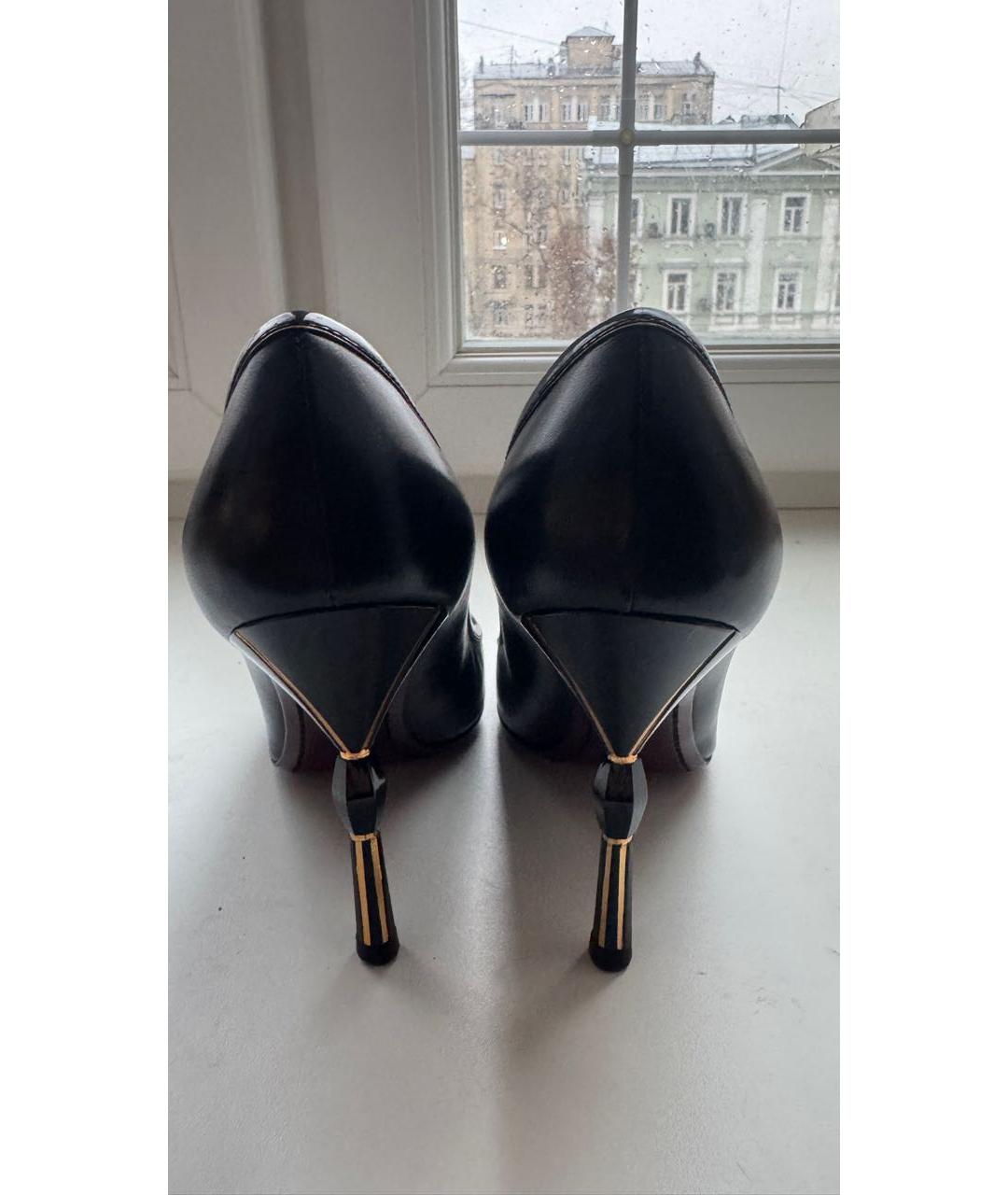 LOUIS VUITTON Черные кожаные туфли, фото 4