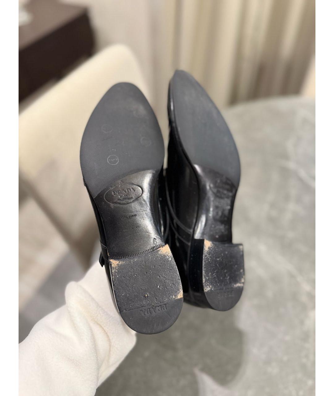 PRADA Черные кожаные туфли, фото 5