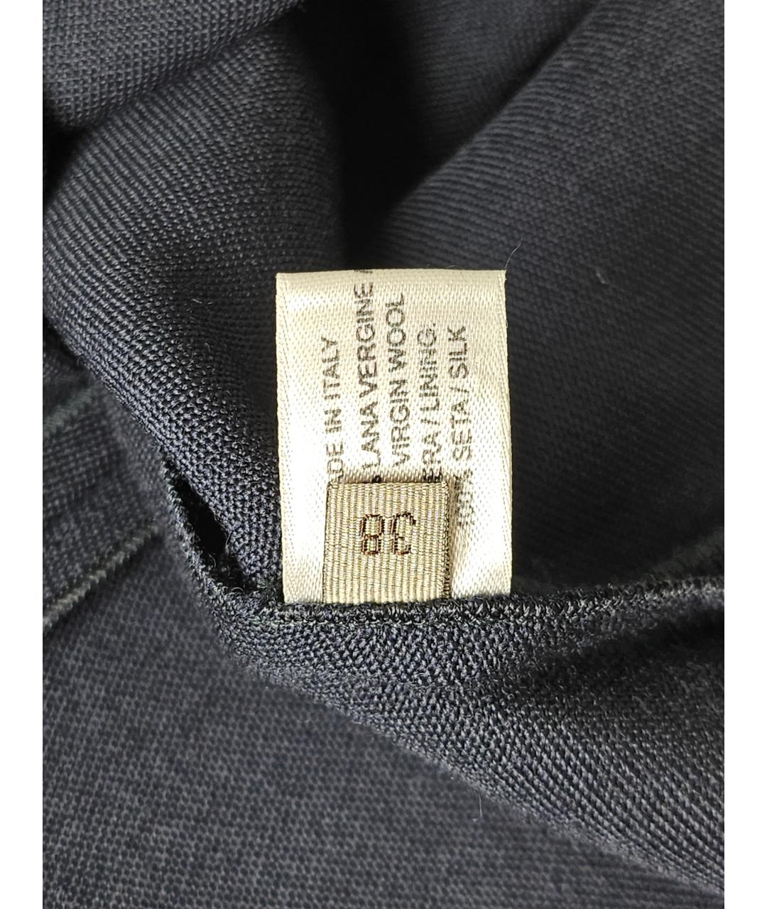 BOTTEGA VENETA Синее шерстяное повседневное платье, фото 5