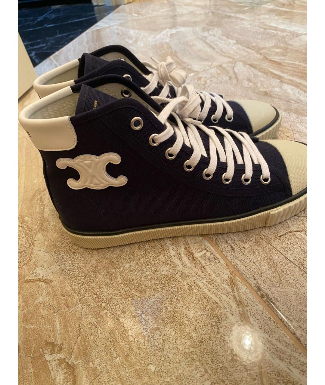 CELINE Синие текстильные кеды, фото 5