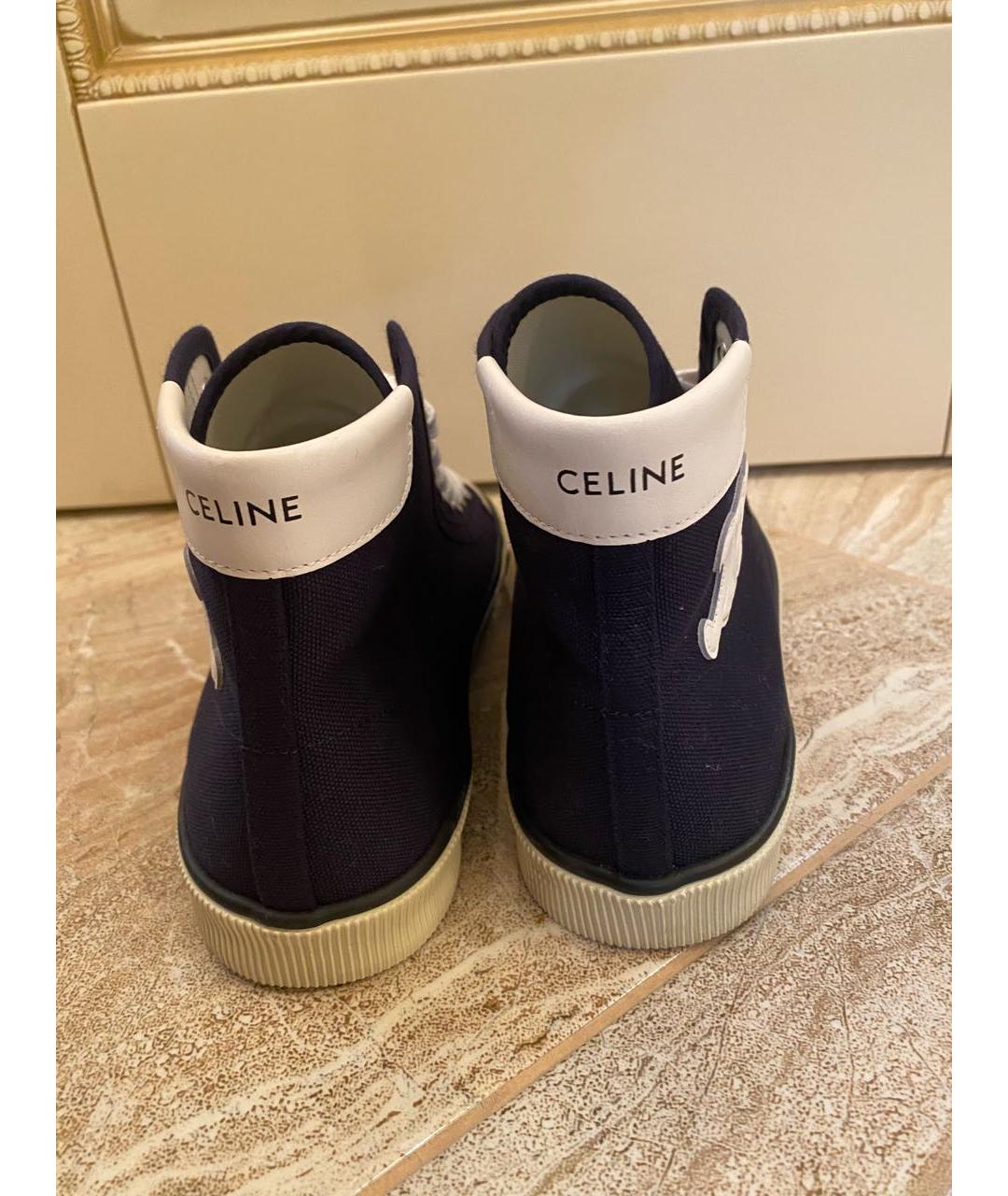 CELINE Синие текстильные кеды, фото 4