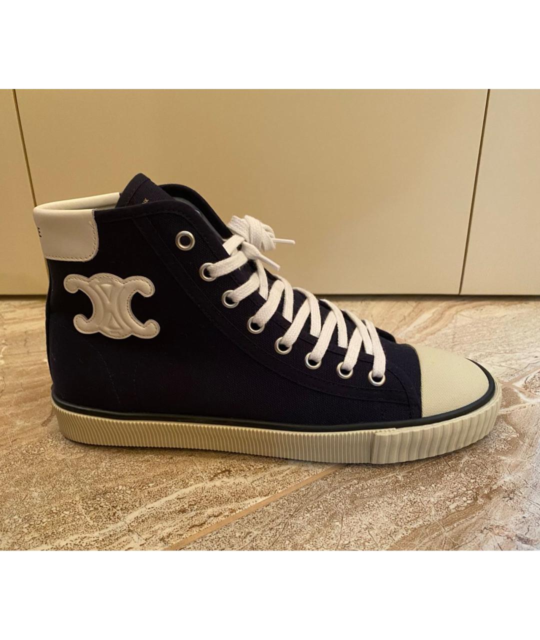 CELINE Синие текстильные кеды, фото 9