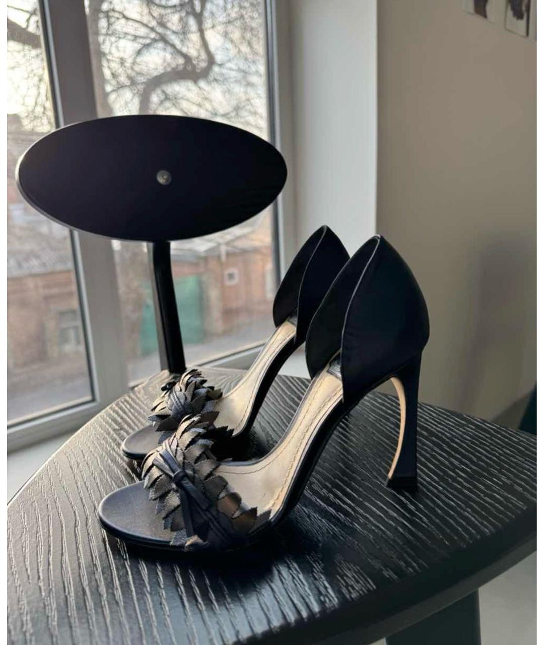 CHRISTIAN DIOR Синие кожаные босоножки, фото 3