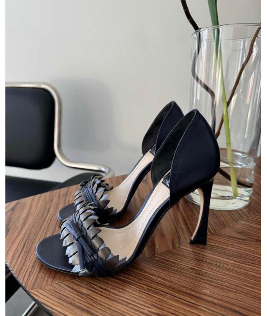 CHRISTIAN DIOR Синие кожаные босоножки, фото 6