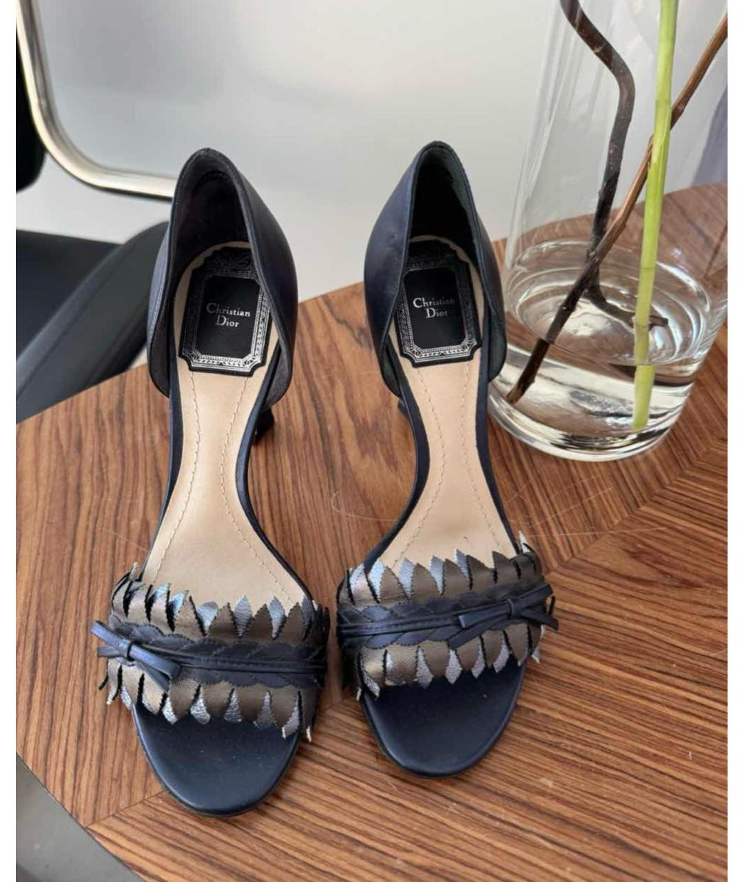 CHRISTIAN DIOR Синие кожаные босоножки, фото 2