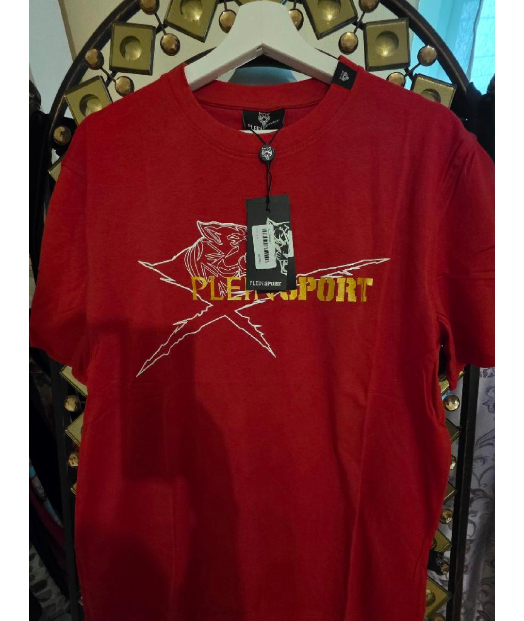 PHILIPP PLEIN Красная хлопковая футболка, фото 3