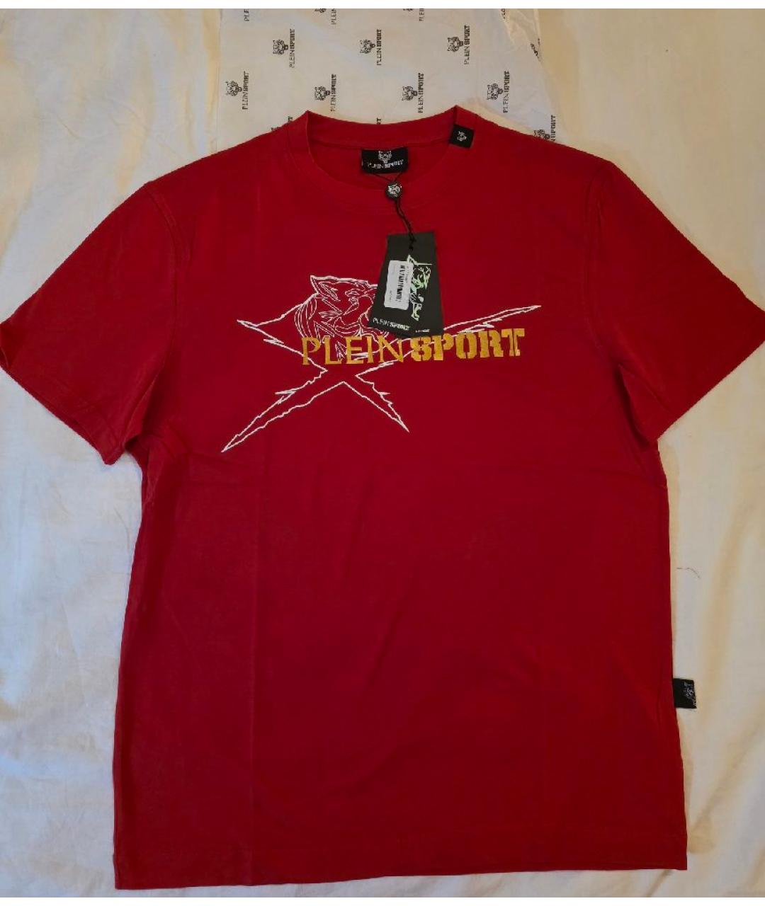 PHILIPP PLEIN Красная хлопковая футболка, фото 5