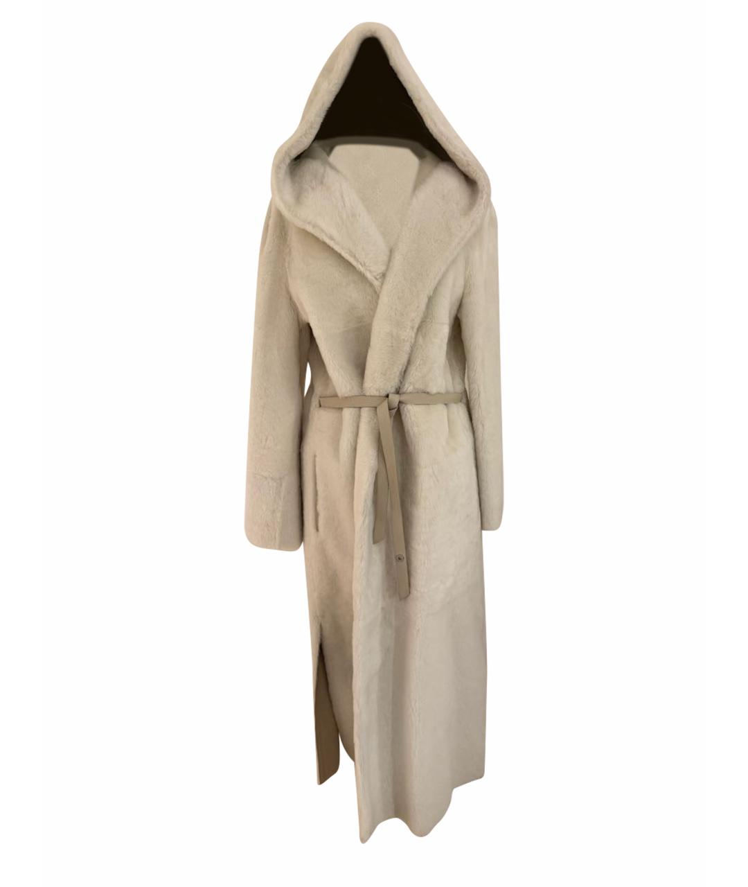 LORO PIANA Белая меховая дубленка, фото 1