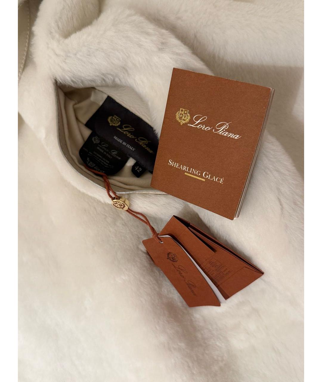 LORO PIANA Белая меховая дубленка, фото 6