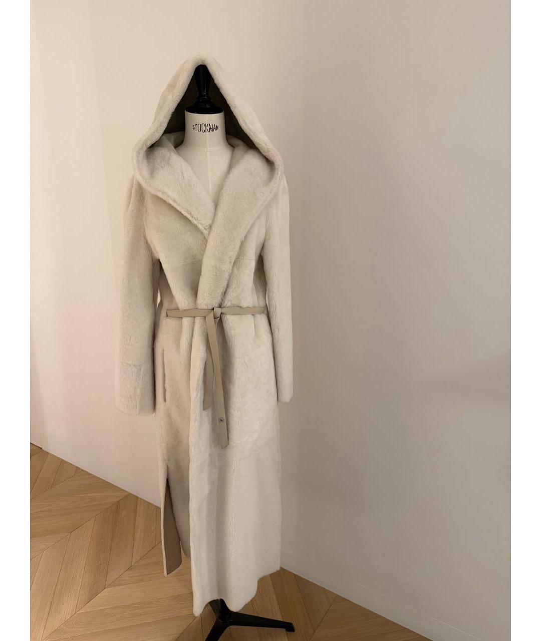 LORO PIANA Белая меховая дубленка, фото 8