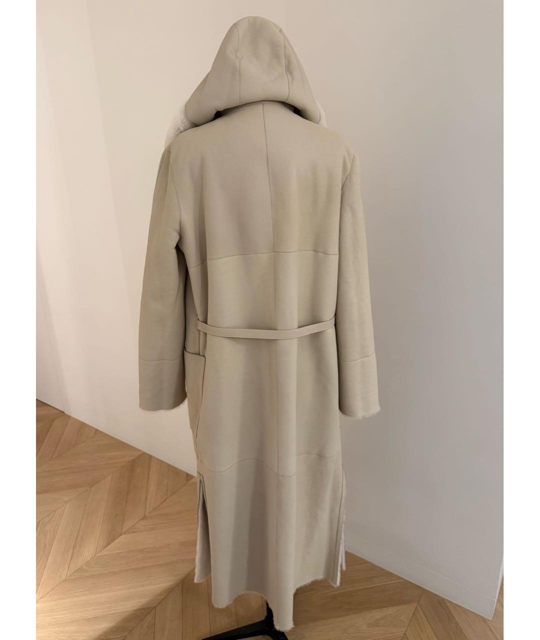 LORO PIANA Белая меховая дубленка, фото 5