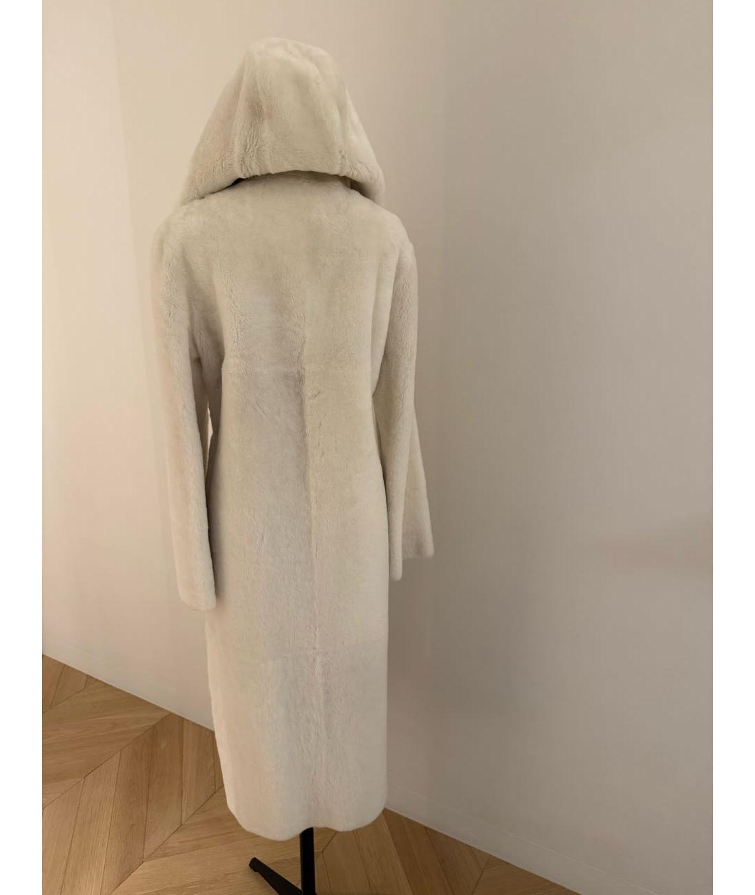 LORO PIANA Белая меховая дубленка, фото 2