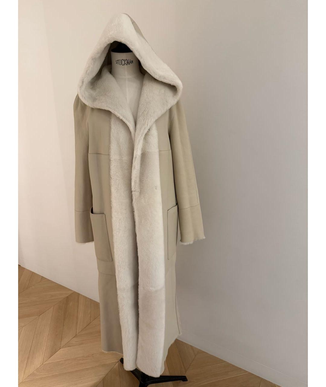 LORO PIANA Белая меховая дубленка, фото 3