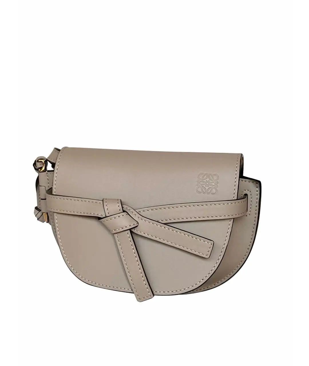 LOEWE Бежевая кожаная сумка через плечо, фото 6