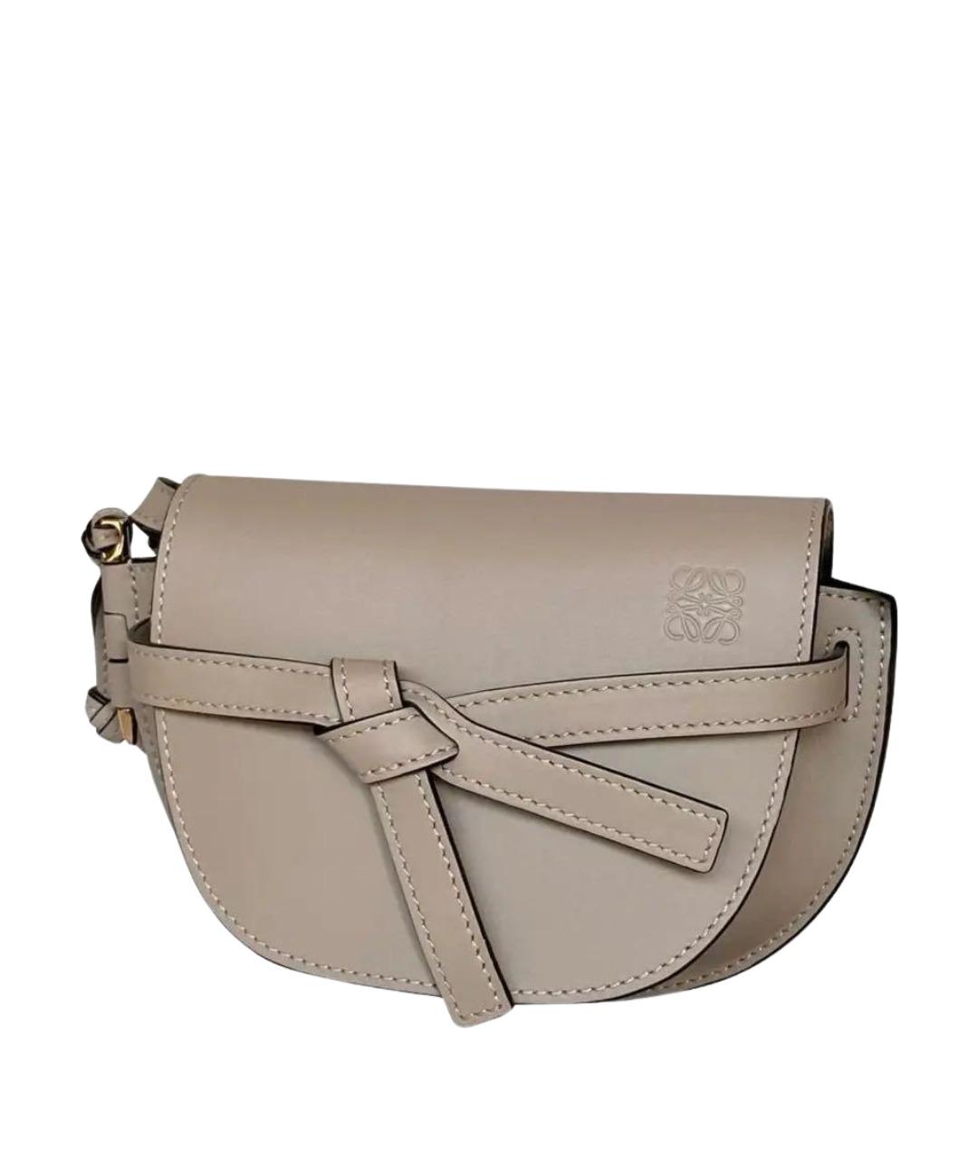 LOEWE Бежевая кожаная сумка через плечо, фото 1