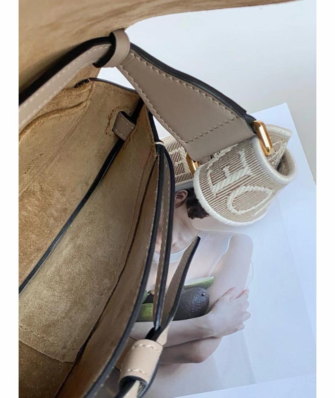 LOEWE Бежевая кожаная сумка через плечо, фото 4