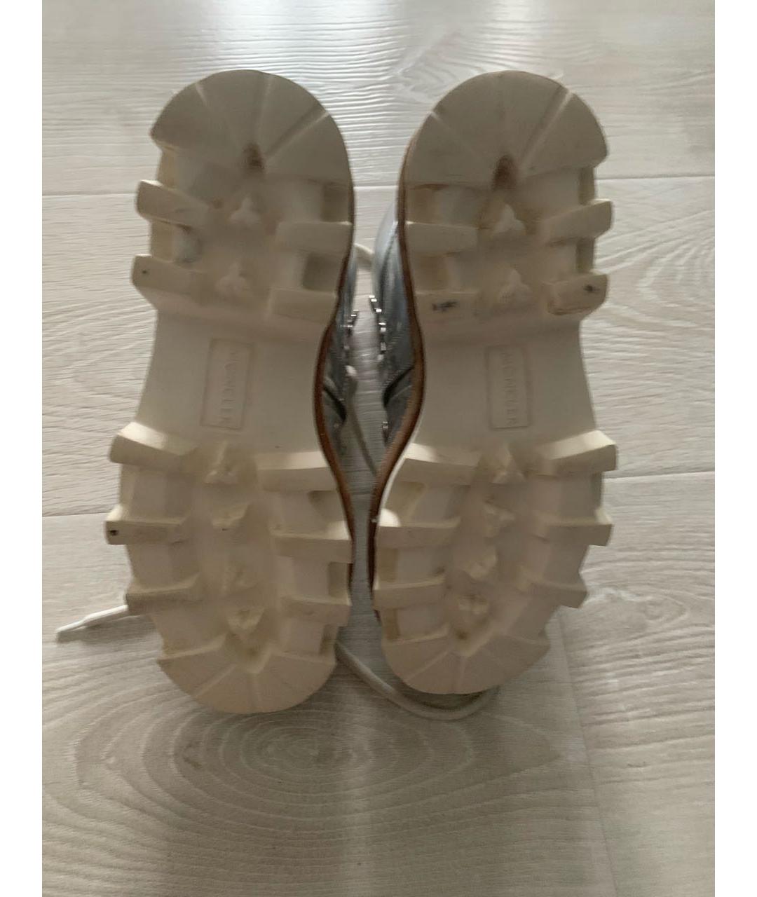 MONCLER Серебряные кожаные ботинки, фото 8