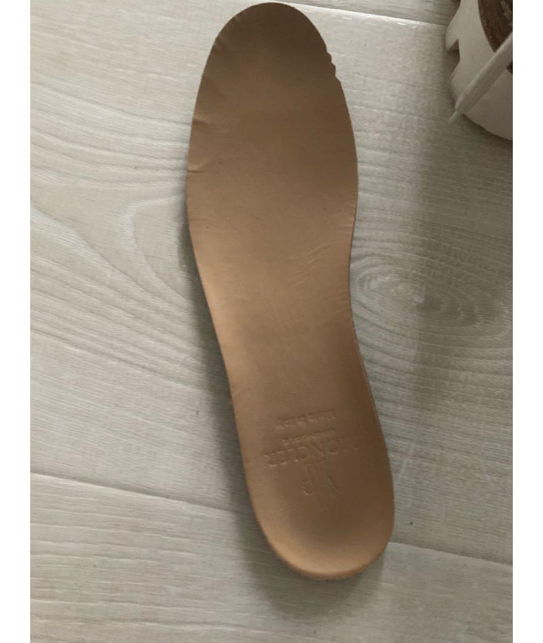 MONCLER Серебряные кожаные ботинки, фото 6