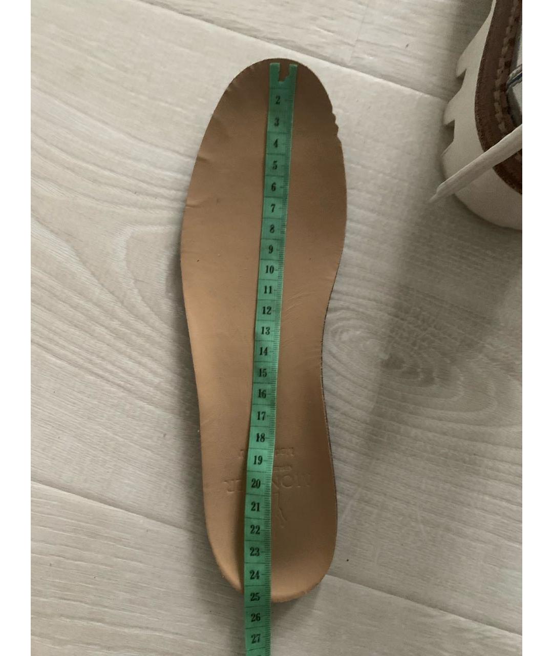 MONCLER Серебряные кожаные ботинки, фото 7