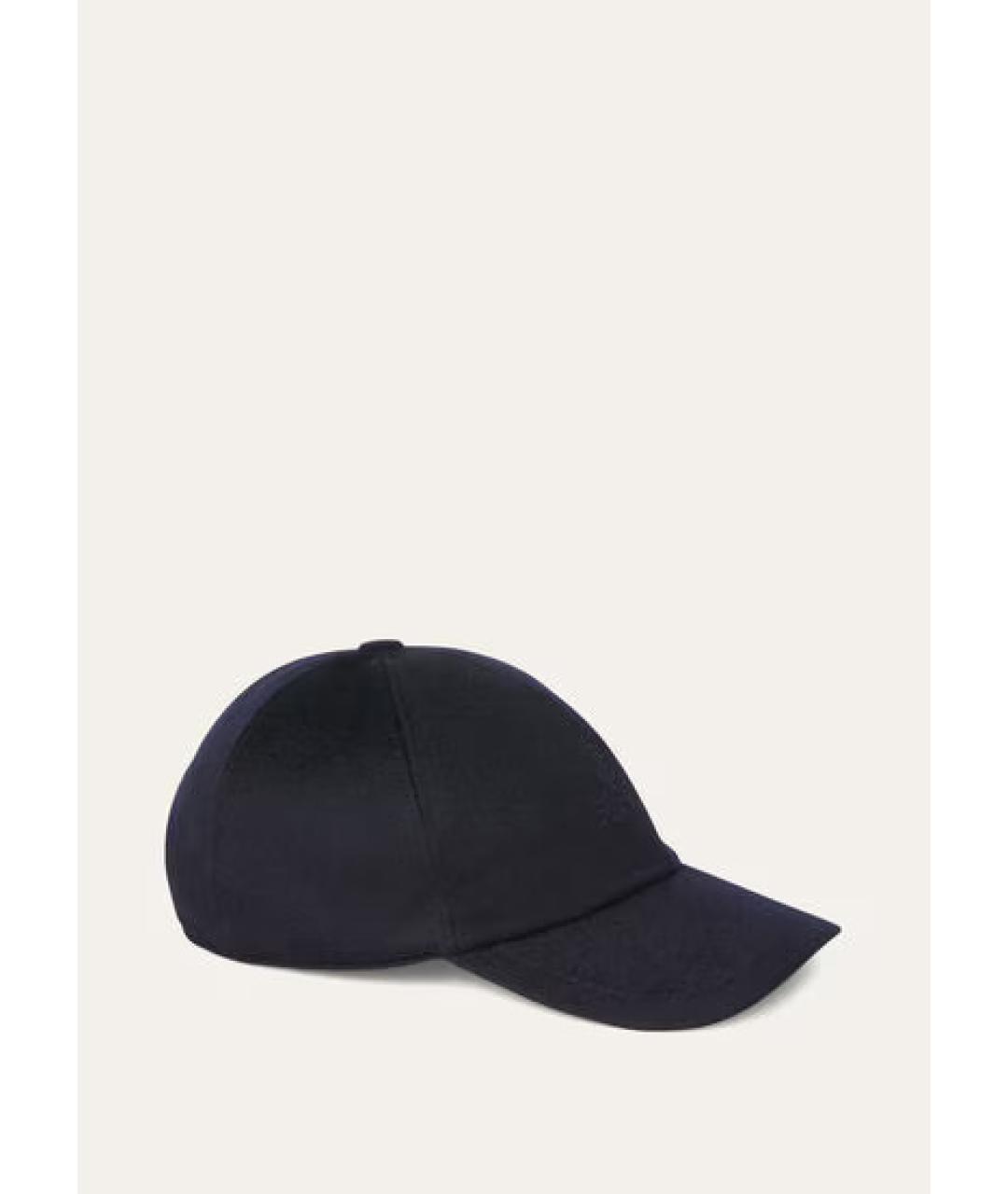 LORO PIANA Темно-синяя кашемировая кепка/бейсболка, фото 4