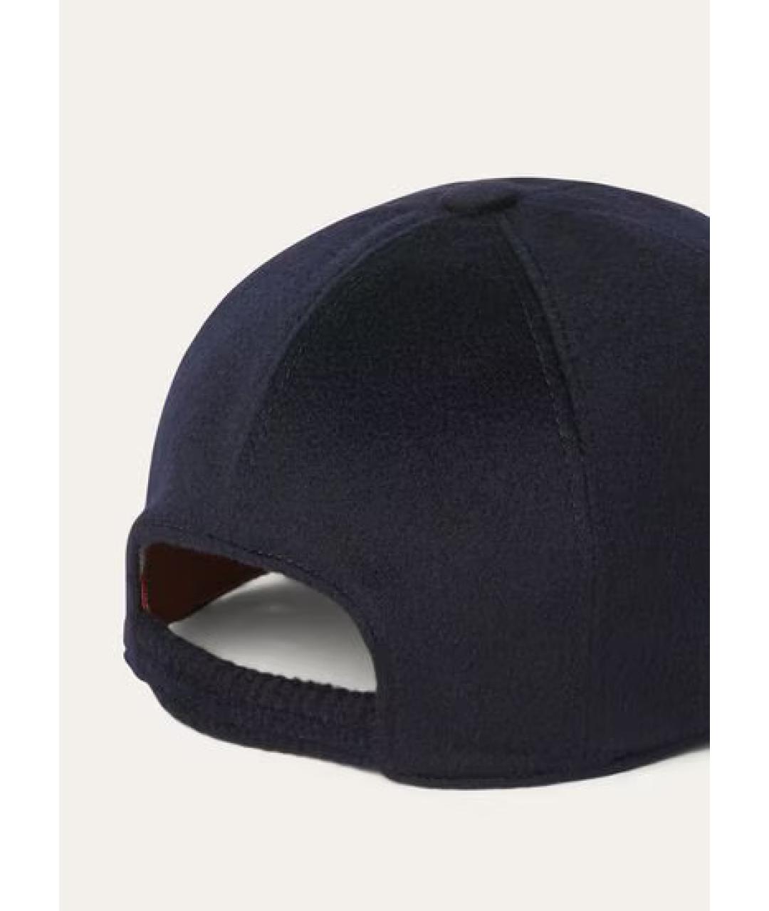 LORO PIANA Темно-синяя кашемировая кепка/бейсболка, фото 2
