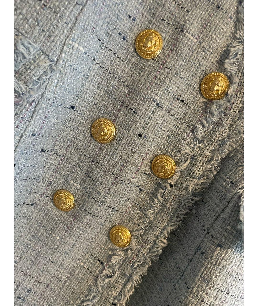 BALMAIN Голубое твидовое коктейльное платье, фото 5