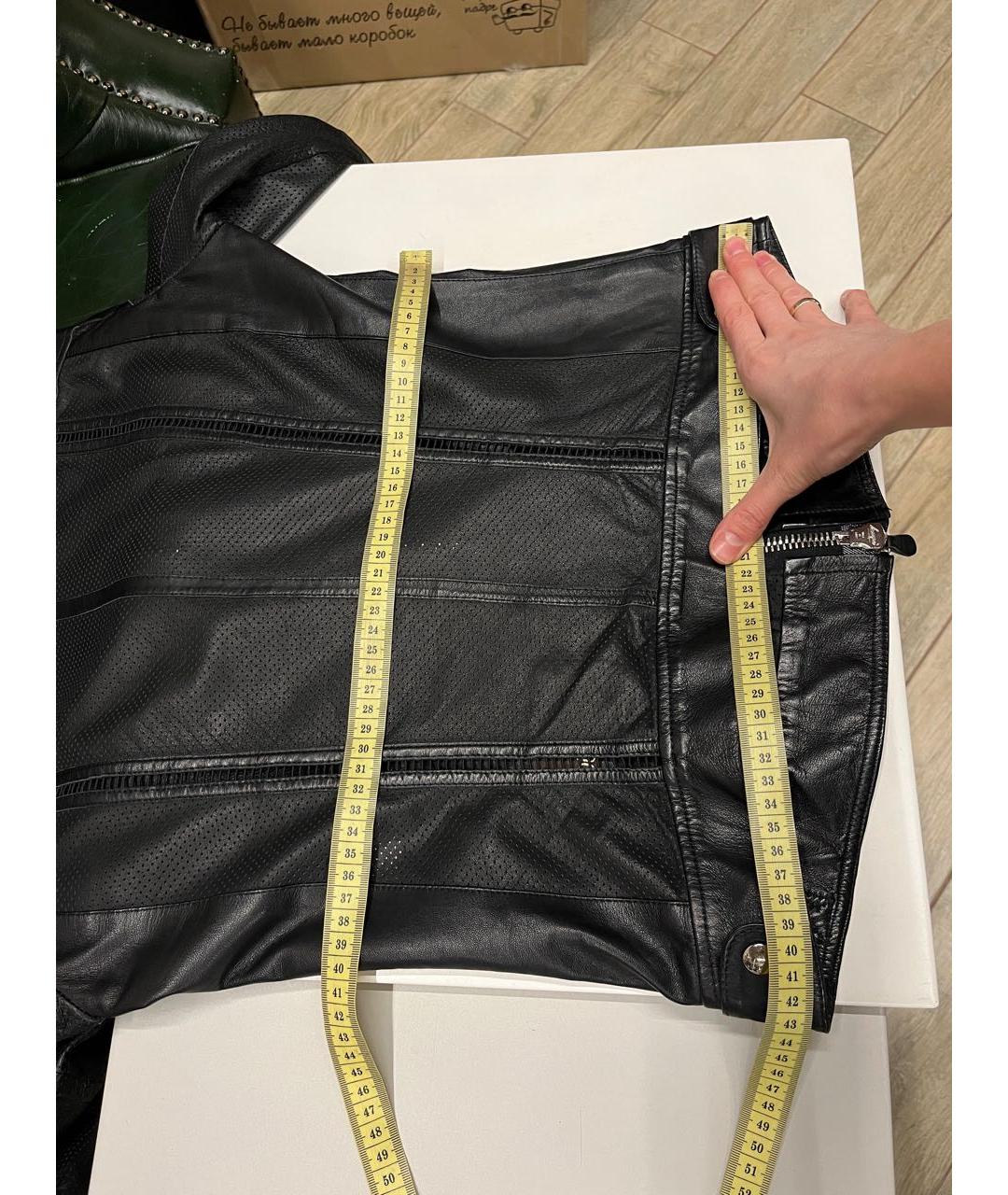 ROBERTO CAVALLI Черная кожаная куртка, фото 2