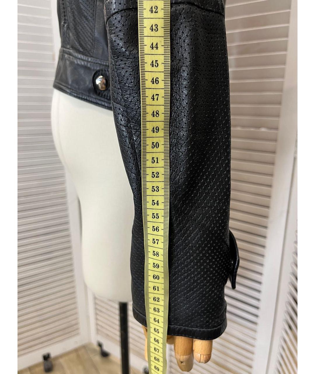 ROBERTO CAVALLI Черная кожаная куртка, фото 5