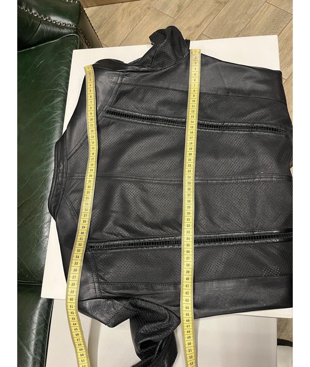 ROBERTO CAVALLI Черная кожаная куртка, фото 3