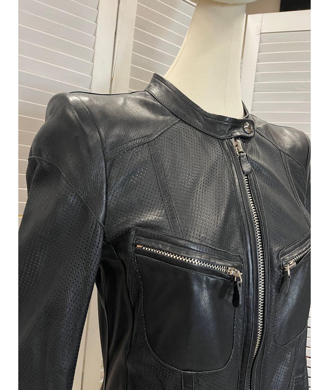ROBERTO CAVALLI Черная кожаная куртка, фото 8