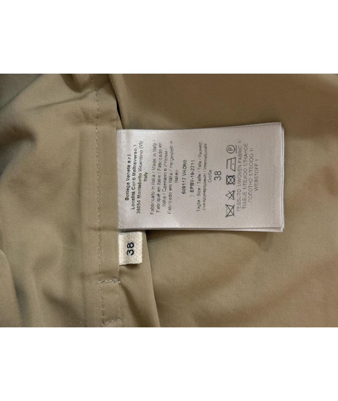 BOTTEGA VENETA Бежевый хлопковый тренч/плащ, фото 7