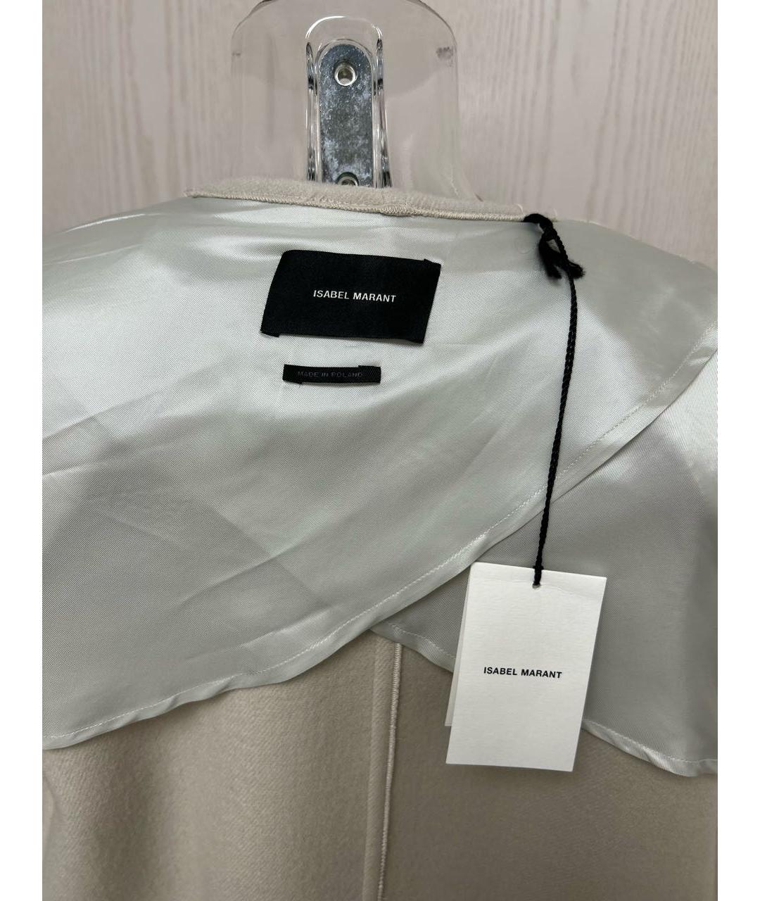 ISABEL MARANT Бежевое шерстяное пальто, фото 3