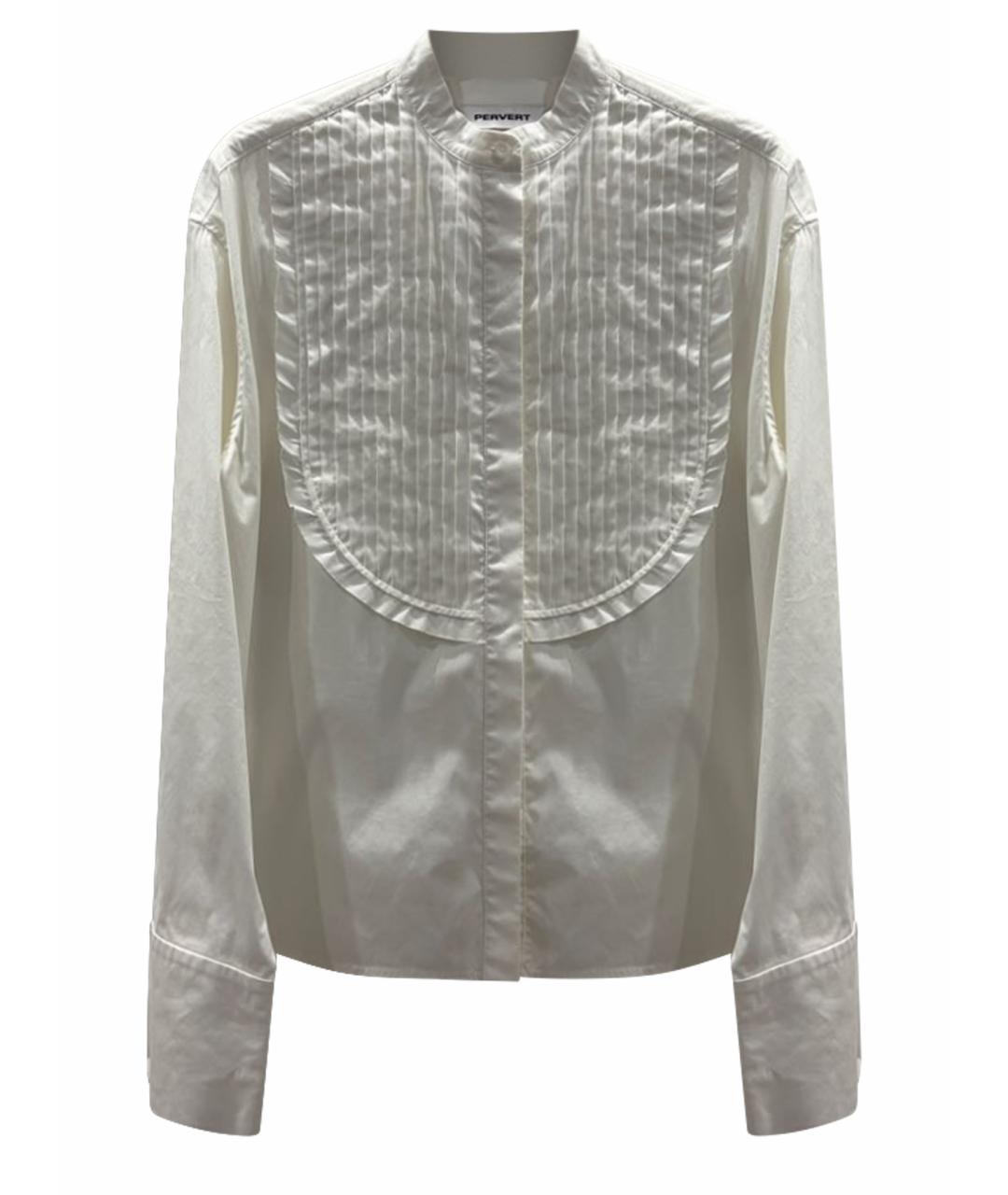 PERVERT Белая хлопковая рубашка, фото 1