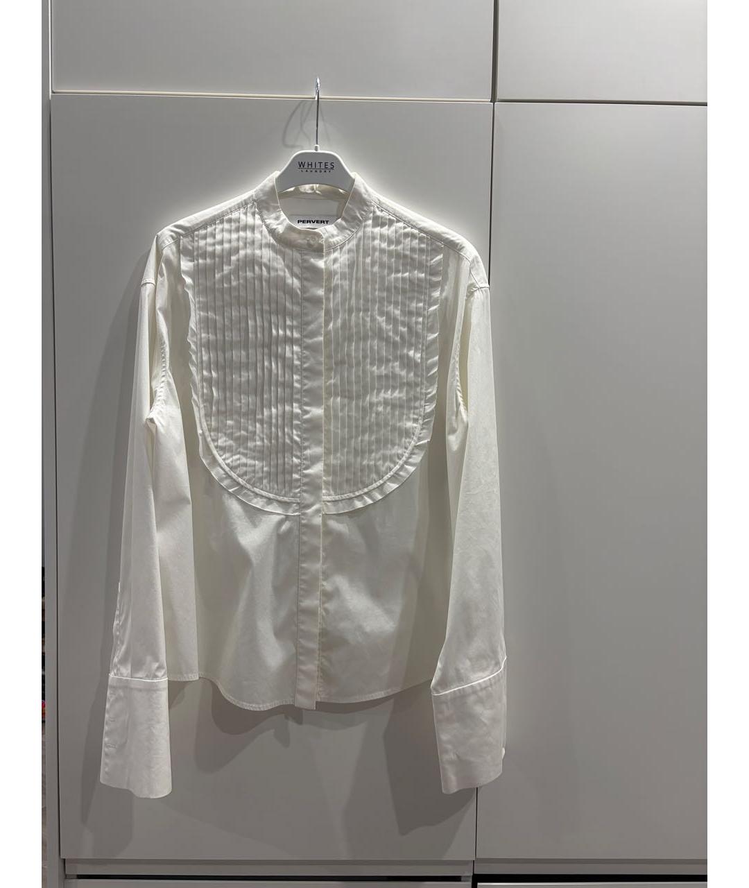 PERVERT Белая хлопковая рубашка, фото 9
