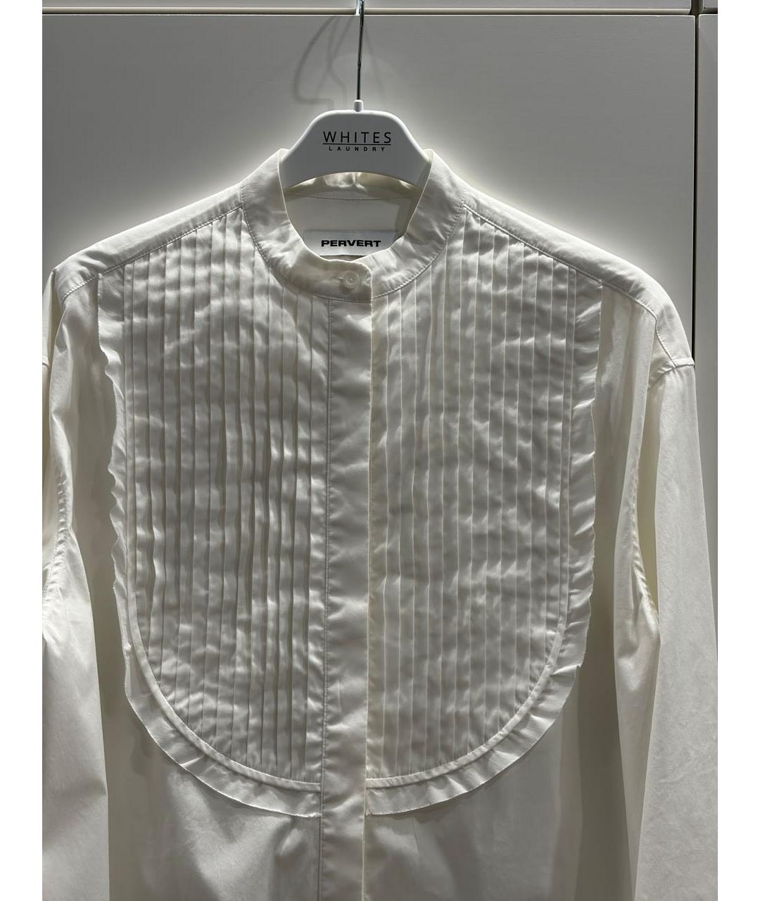 PERVERT Белая хлопковая рубашка, фото 4