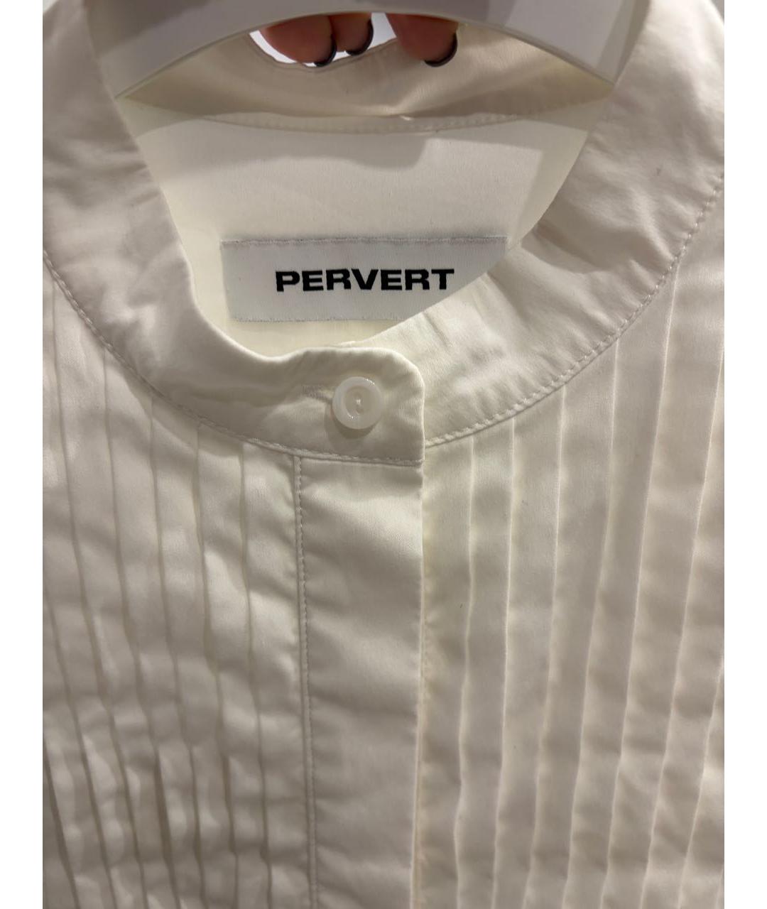 PERVERT Белая хлопковая рубашка, фото 3
