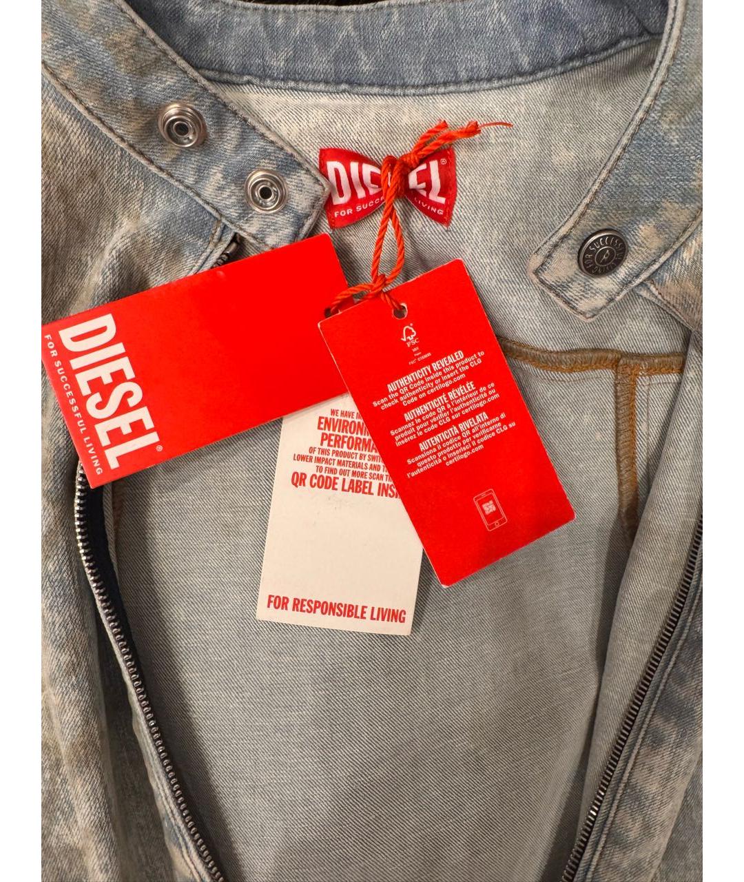 DIESEL Голубой хлопко-эластановый комбинезон, фото 7