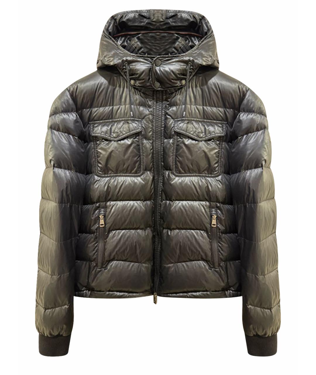 MONCLER Черная атласная куртка, фото 1