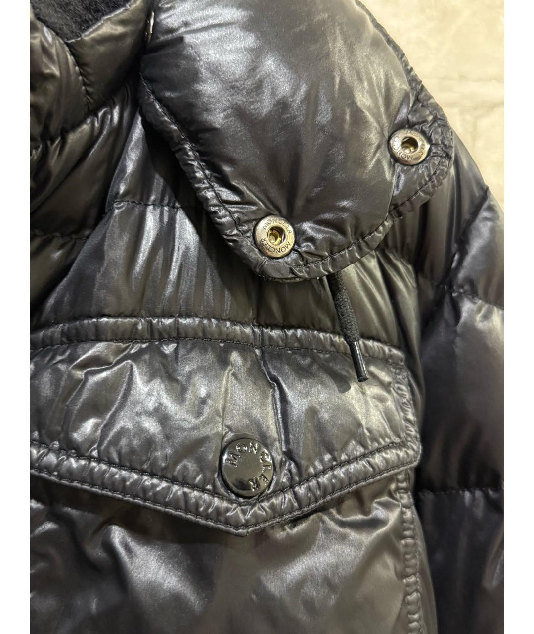 MONCLER Черная атласная куртка, фото 4