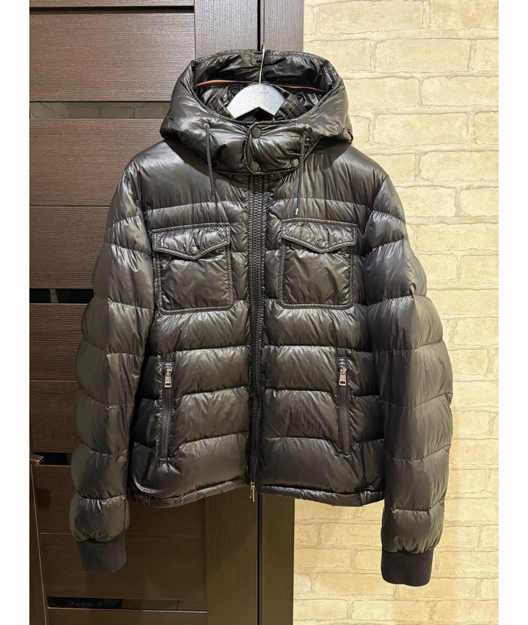 MONCLER Черная атласная куртка, фото 9