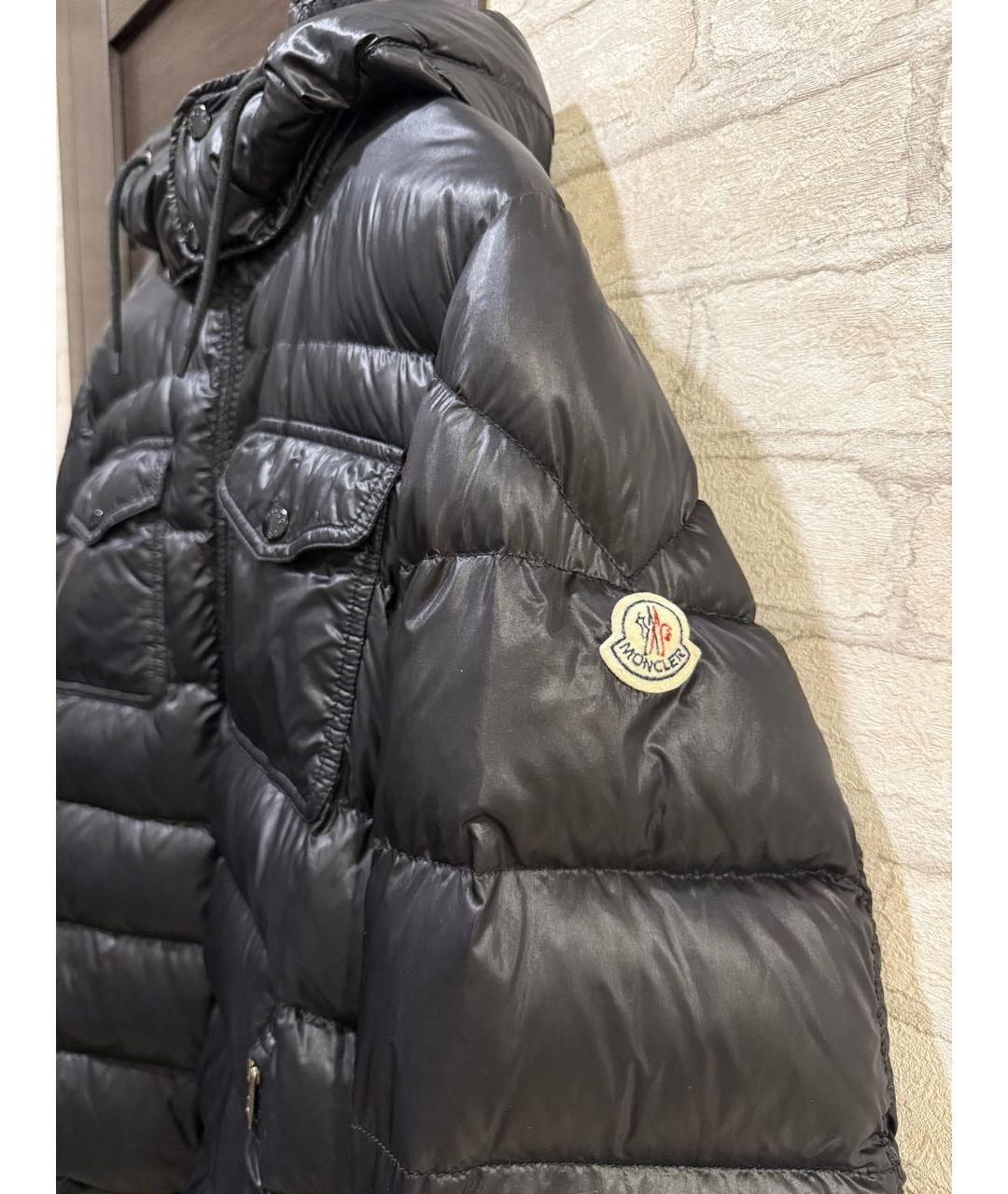 MONCLER Черная атласная куртка, фото 5