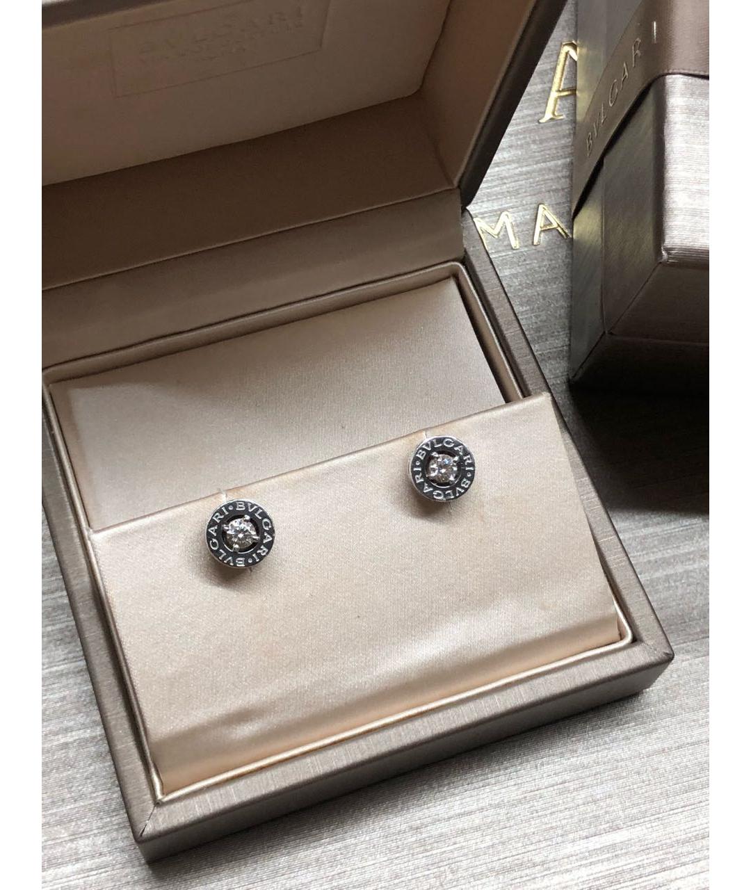 BVLGARI Серебряные серьги из белого золота, фото 2