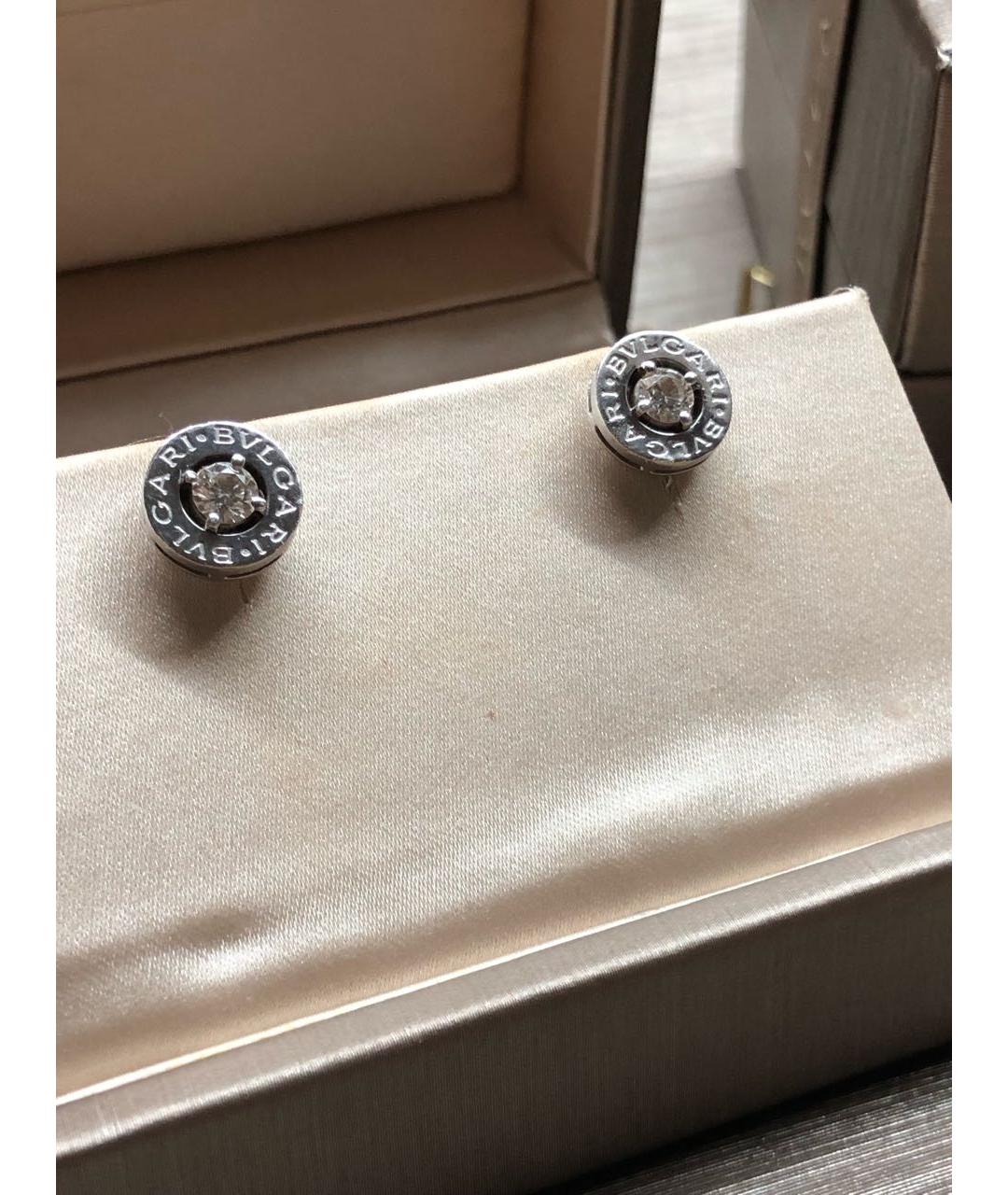 BVLGARI Серебряные серьги из белого золота, фото 3