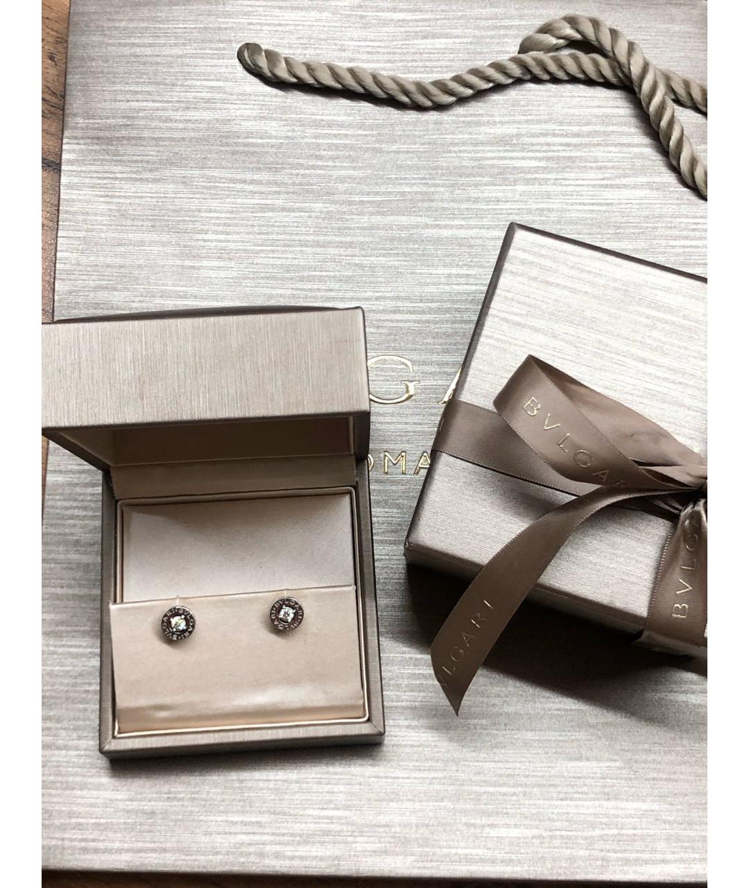 BVLGARI Серебряные серьги из белого золота, фото 7