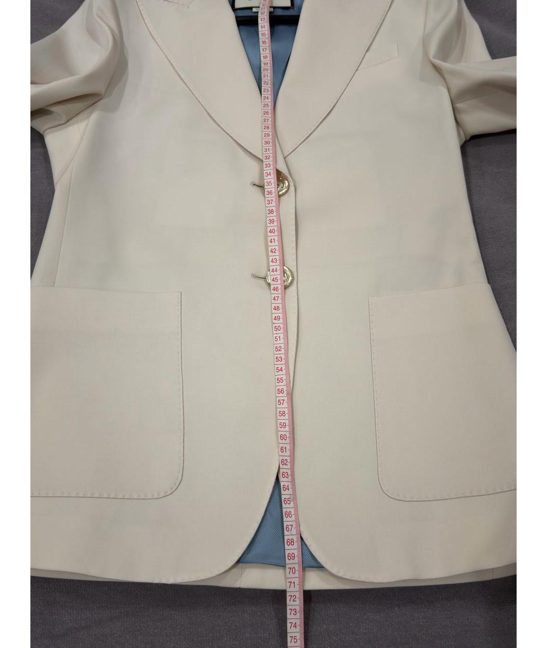 GUCCI Белый вискозный жакет/пиджак, фото 7