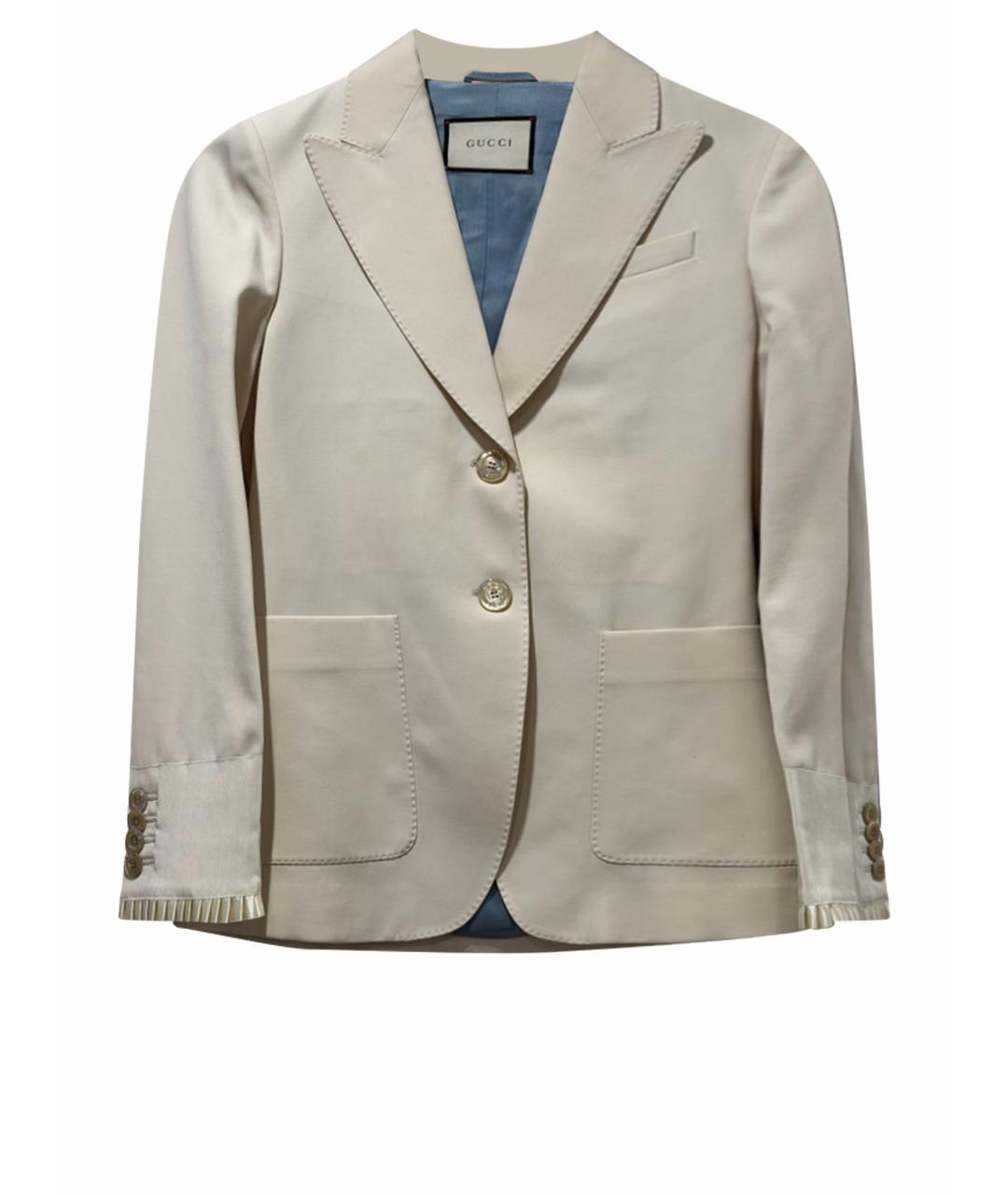 GUCCI Белый вискозный жакет/пиджак, фото 1