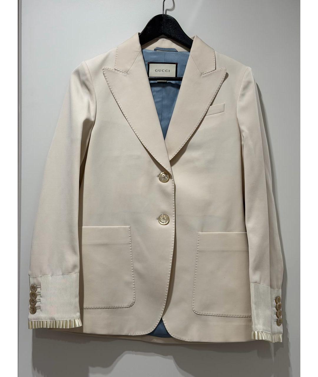 GUCCI Белый вискозный жакет/пиджак, фото 8