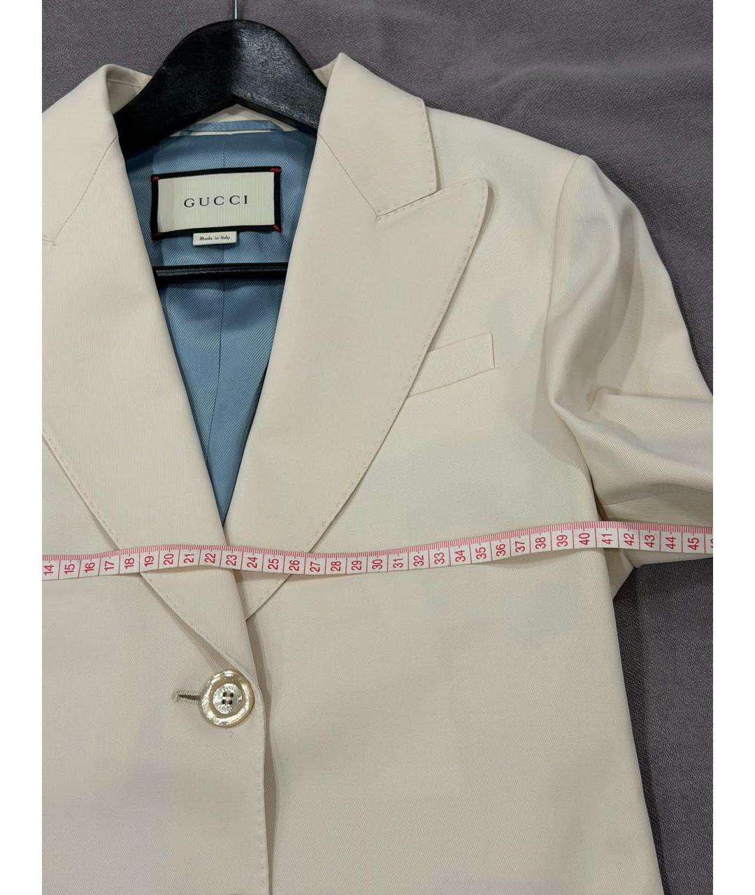 GUCCI Белый вискозный жакет/пиджак, фото 6