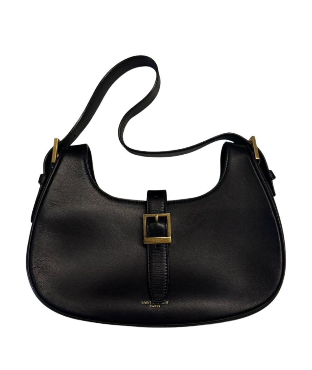 SAINT LAURENT Черная кожаная сумка с короткими ручками, фото 1
